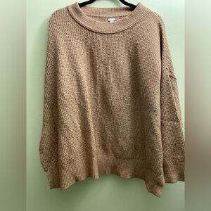 Womens Aerie Waffle Knit Crewneck Long Sleeve Drop shoulder  Oversized large